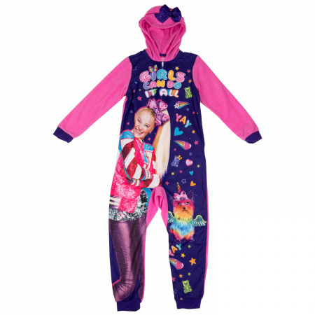 Jojo Siwa Girls Can Do It All Hooded Jumpsuit Pajamas